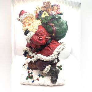 Santa Claus Holiday Figurine with Red and Green Accents